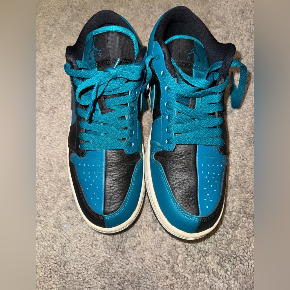 Jordan Black and Teal Sneakers